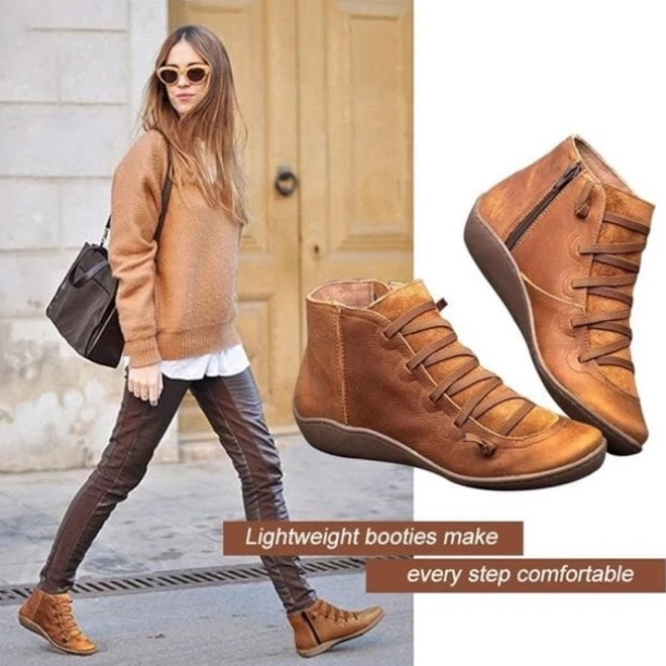 Camila | Lace-Up Ankle Boots Zipper