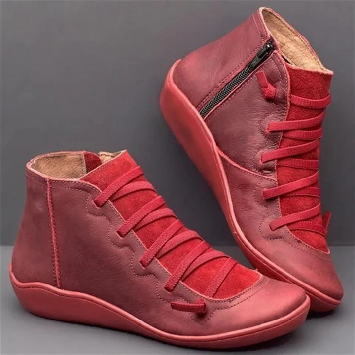 Camila | Lace-Up Ankle Boots Zipper