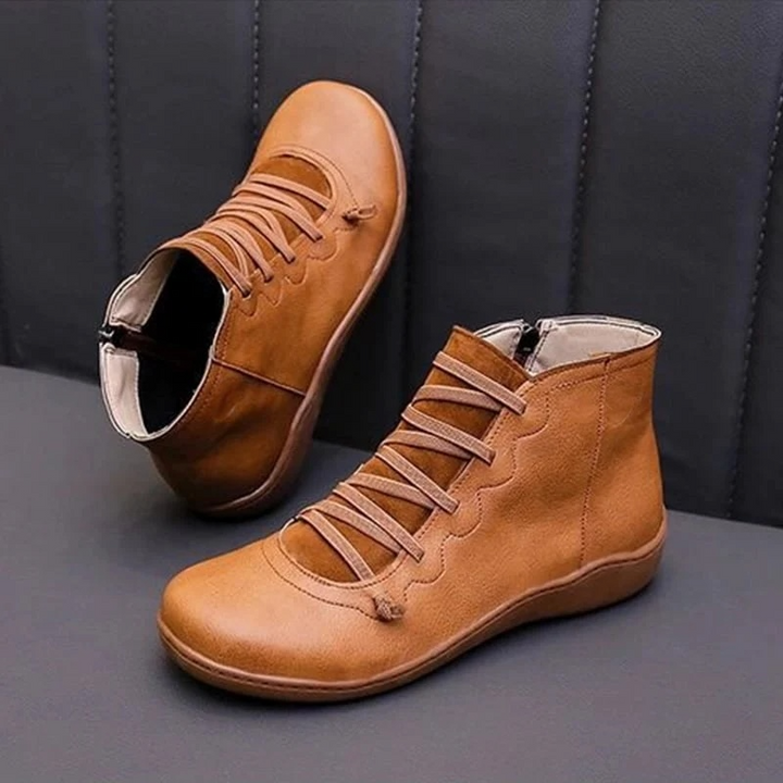 Camila | Lace-Up Ankle Boots Zipper