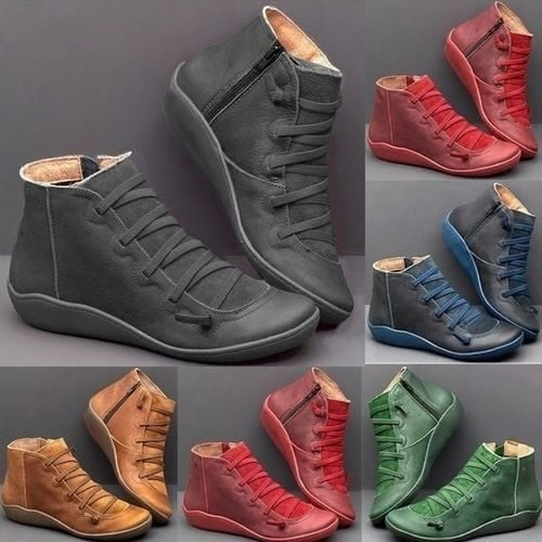 Camila | Lace-Up Ankle Boots Zipper