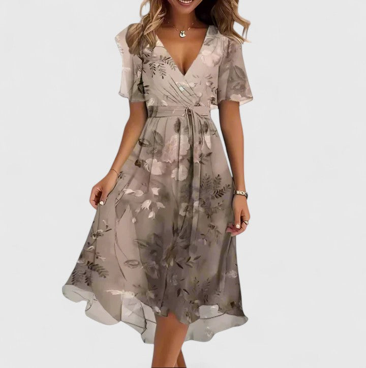Charity | Floral Short V-Neck Dress
