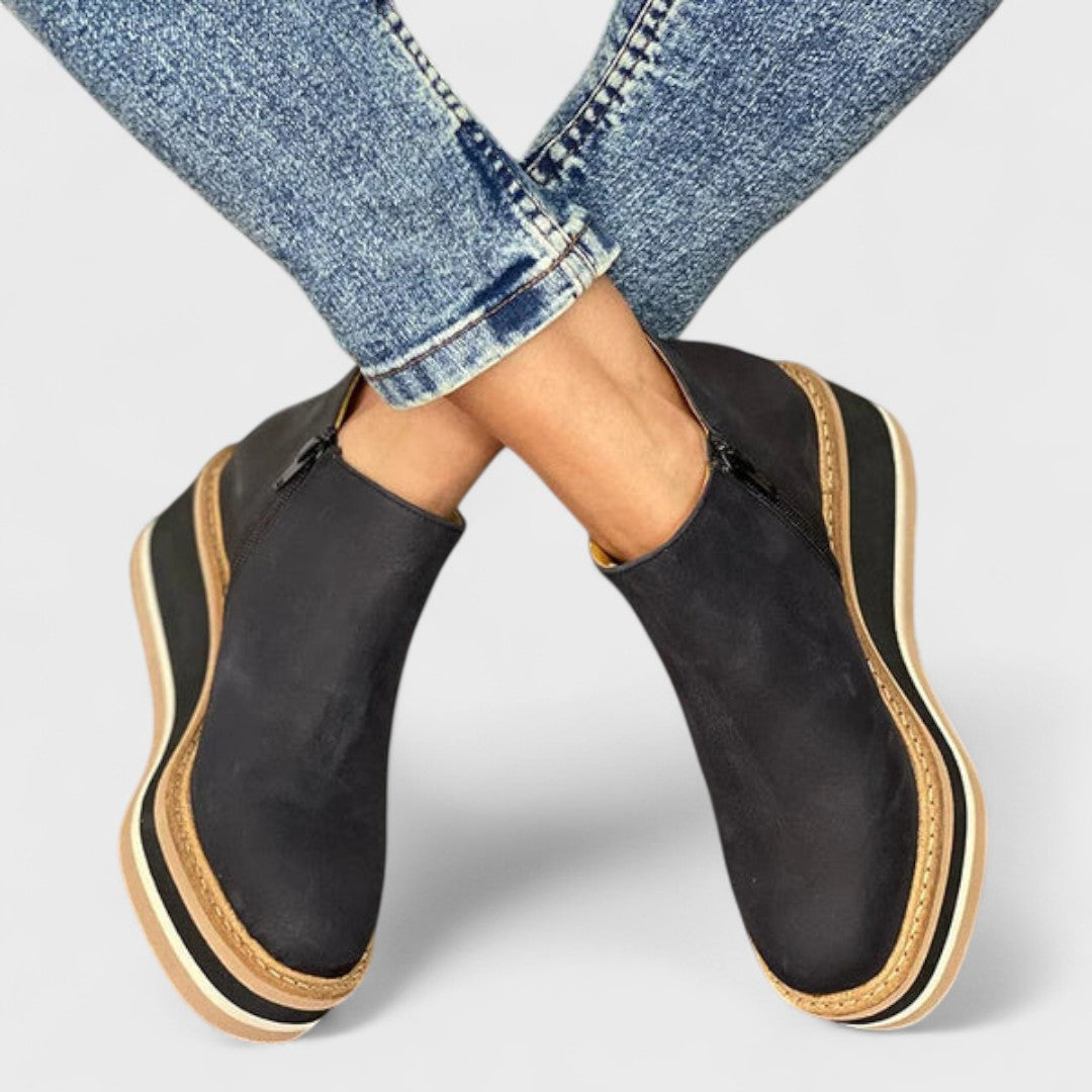 Gabriela | Platform Wedge Ankle Boots with Zip