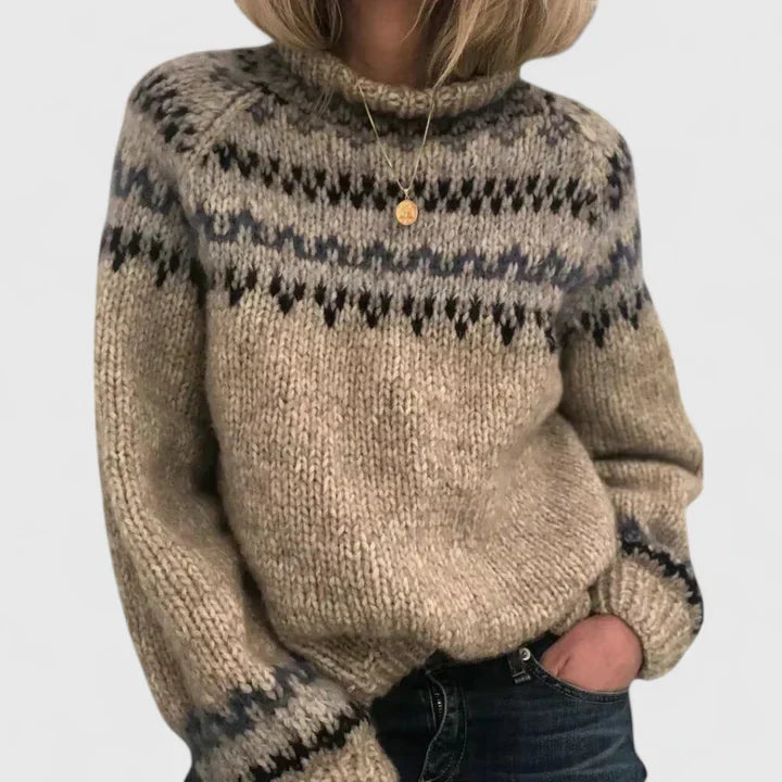 Farida | Fair Isle Knit Sweater with Turtleneck