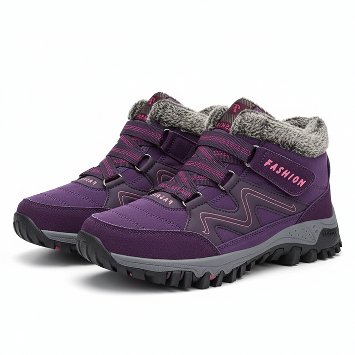 Hilda | Fleece-Lined Faux Fur Boots with Strap