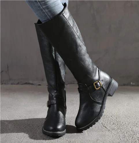 Luisa | Knee High Buckle Strap Boots
