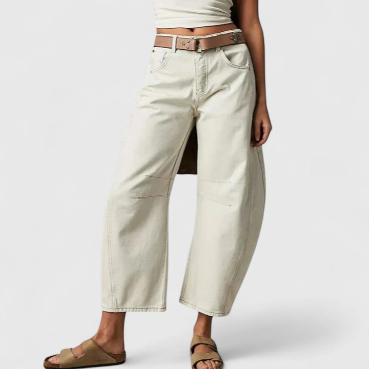 Betsy | Wide Leg Barrel Jeans with Pockets