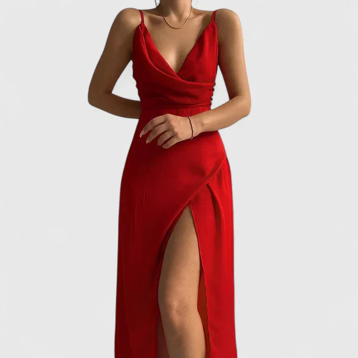 Tatum | Satin Slip Dress with Thigh Slit