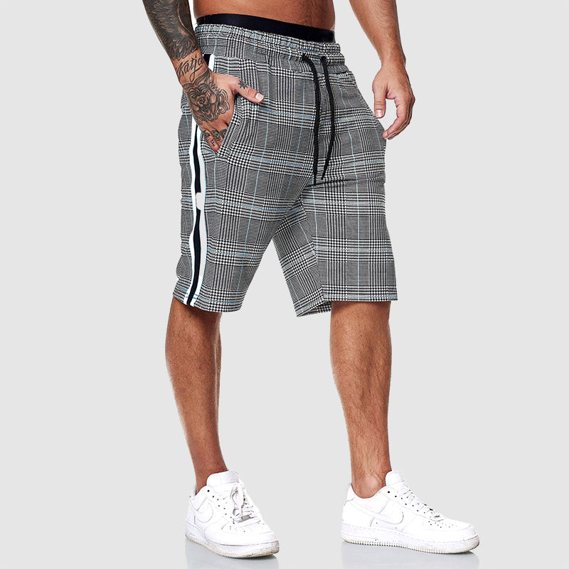 Craig | Plaid Pattern Side Stripe Shorts