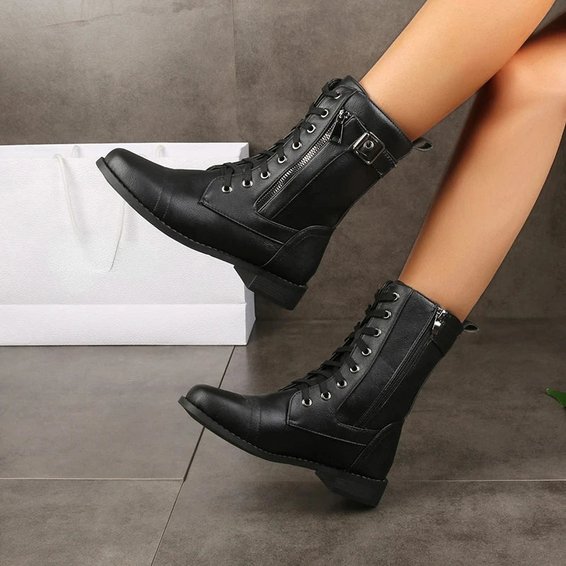 Lulu | Lace-Up Mid-Calf Boots
