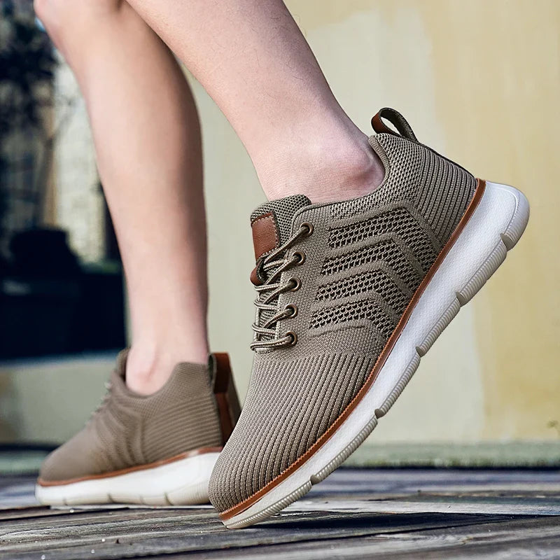 Andrey | Knit Upper Lace-Up Sneakers