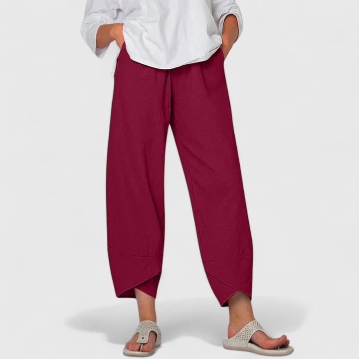 Edna | Wide Leg Cropped Capri Pants for Women