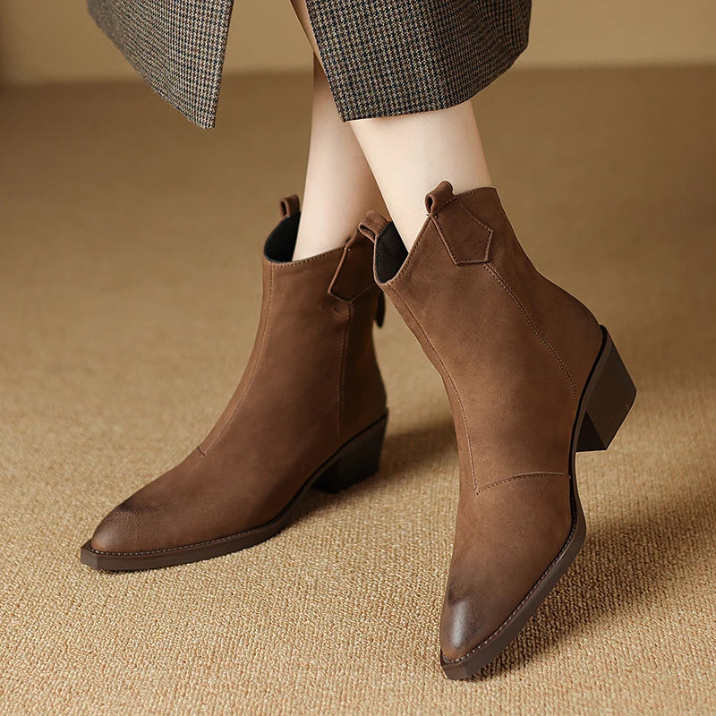 Ashika | Pointed Toe Ankle Boots
