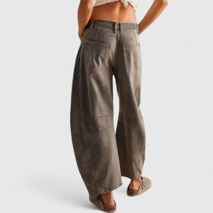 Betsy | Wide Leg Barrel Jeans with Pockets