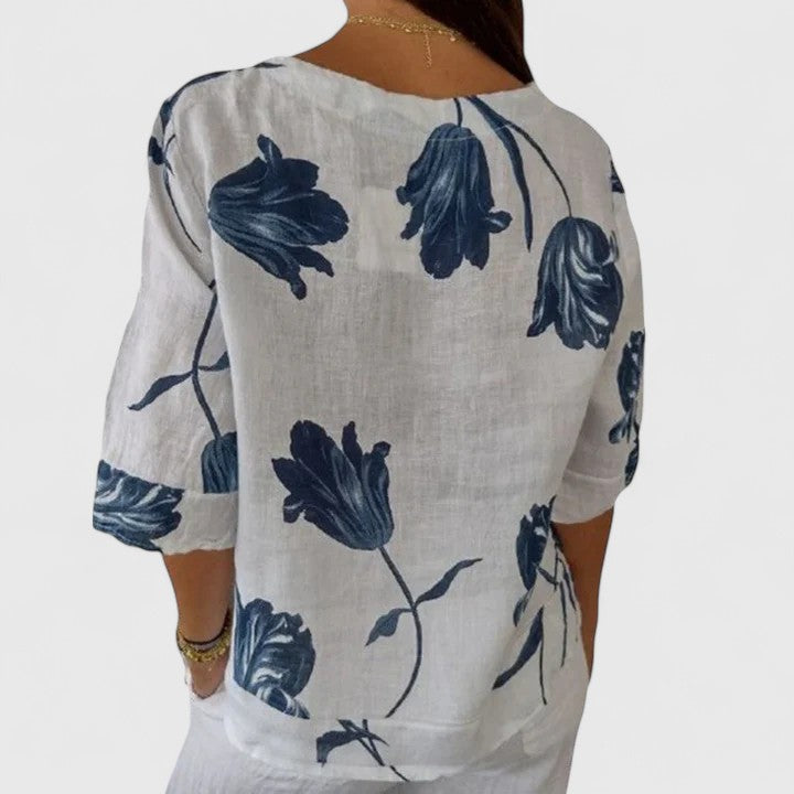 Agnes | Elegant Floral Print Blouse