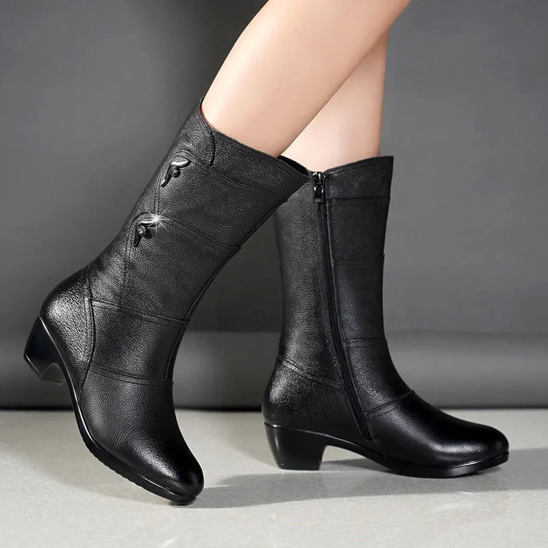 Anesa | Mid-Calf Boots With Low Heel