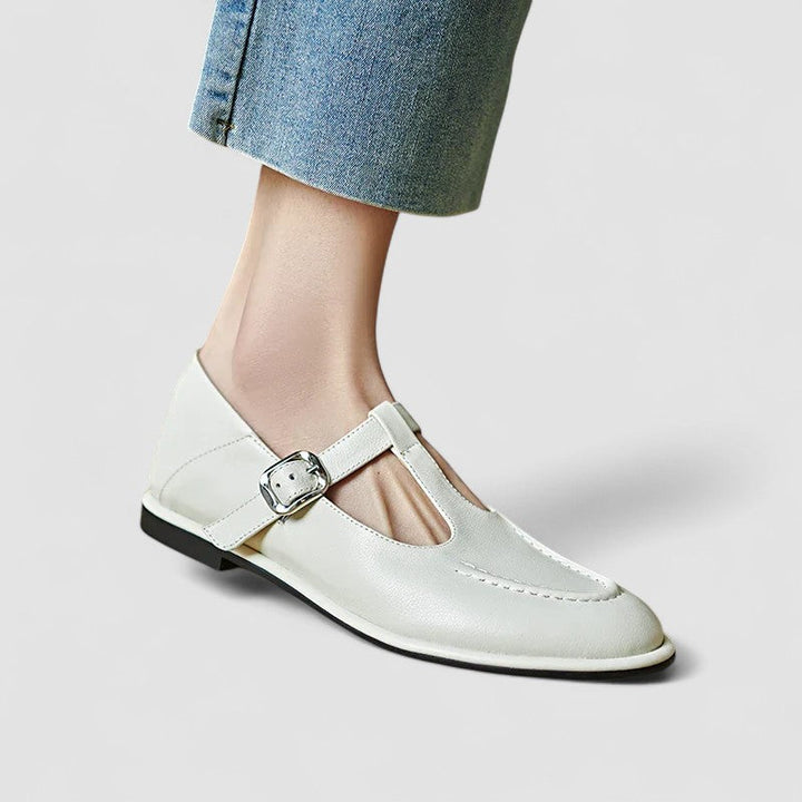 Vada | T-Strap Mary Jane Flats with Buckle