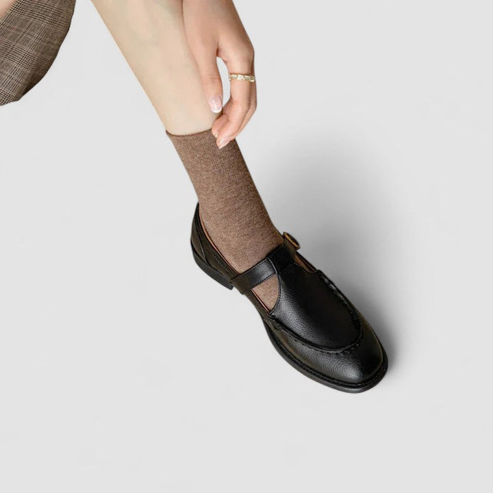 Jewel | Square-Toe Mary Jane Shoes with T-Strap Buckle