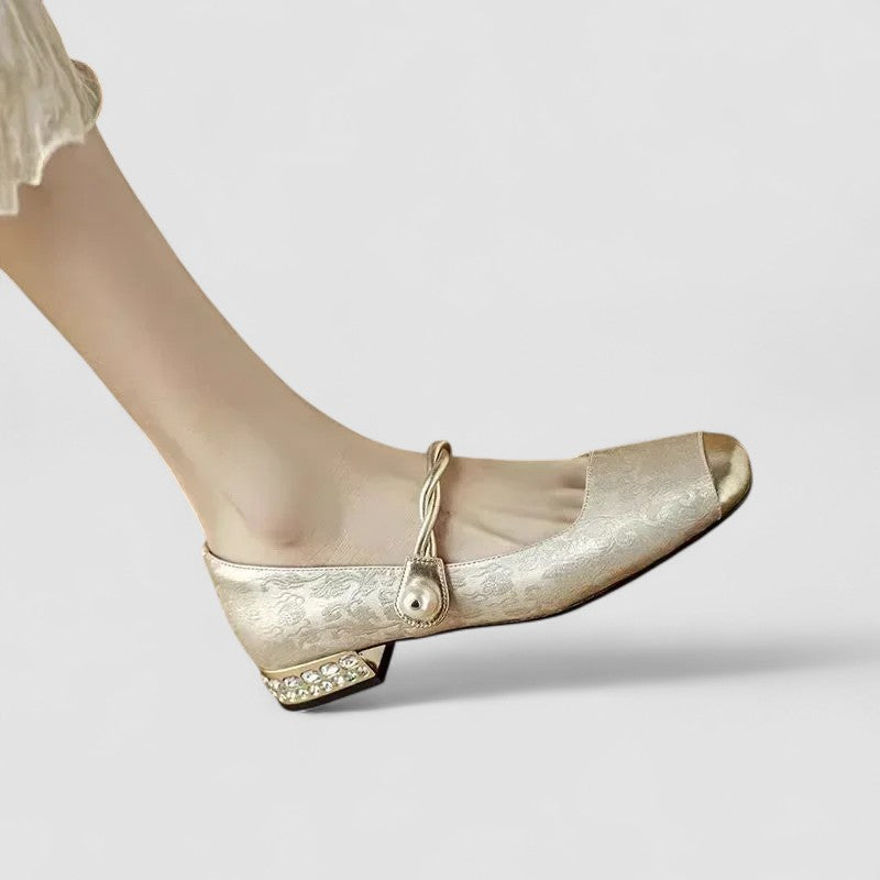 Marella | Embellished Heel Mary Jane Shoes