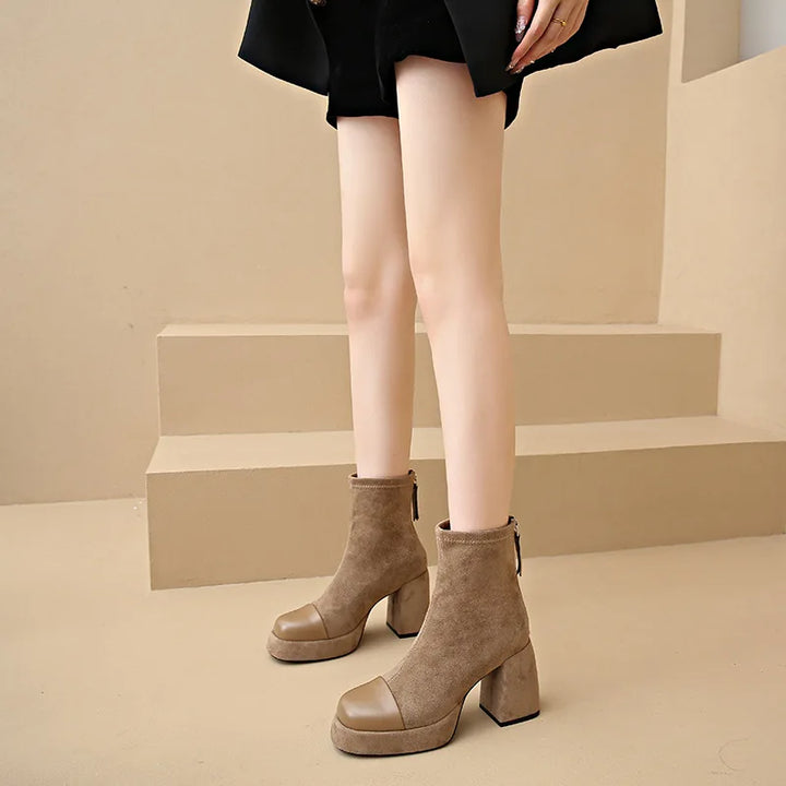 Nessa | Platform Ankle Block Heel Boots