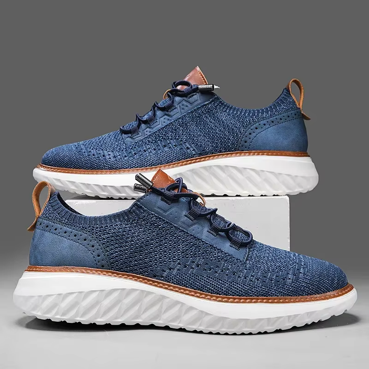 Bernard | Textured Panel Lace-Up Sneakers