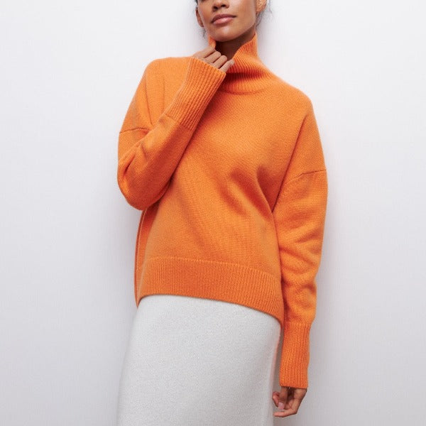Jasmine | Chunky Knit Turtleneck Sweater Short Sleeve
