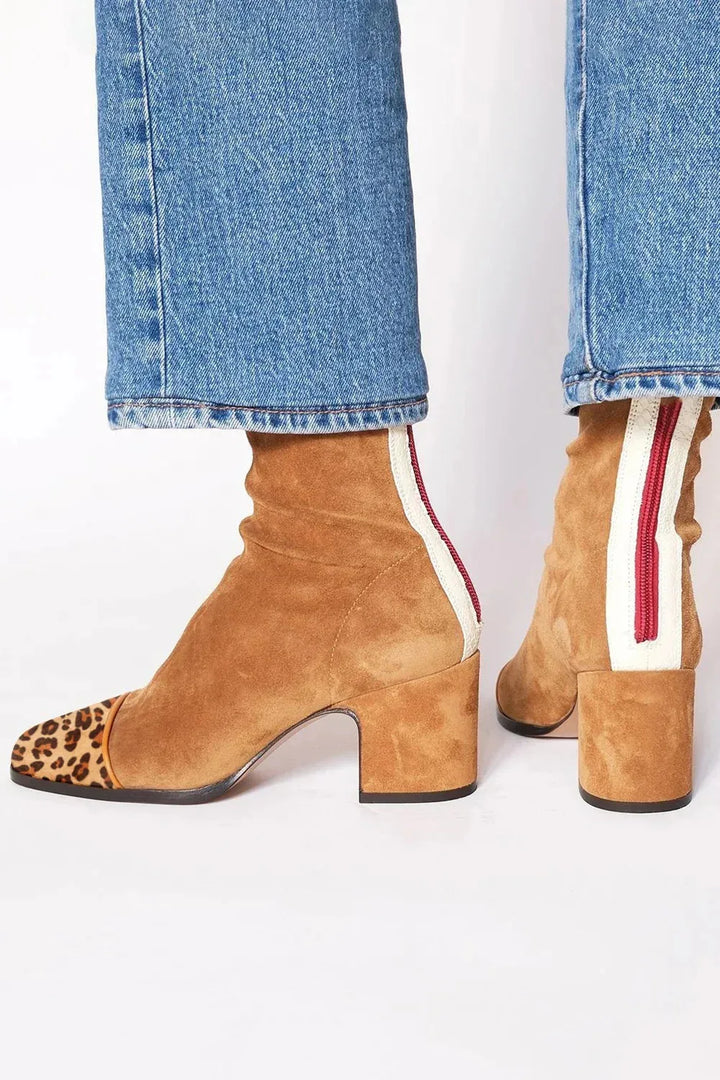 Heloise | Suede Ankle Boots with Block Heel