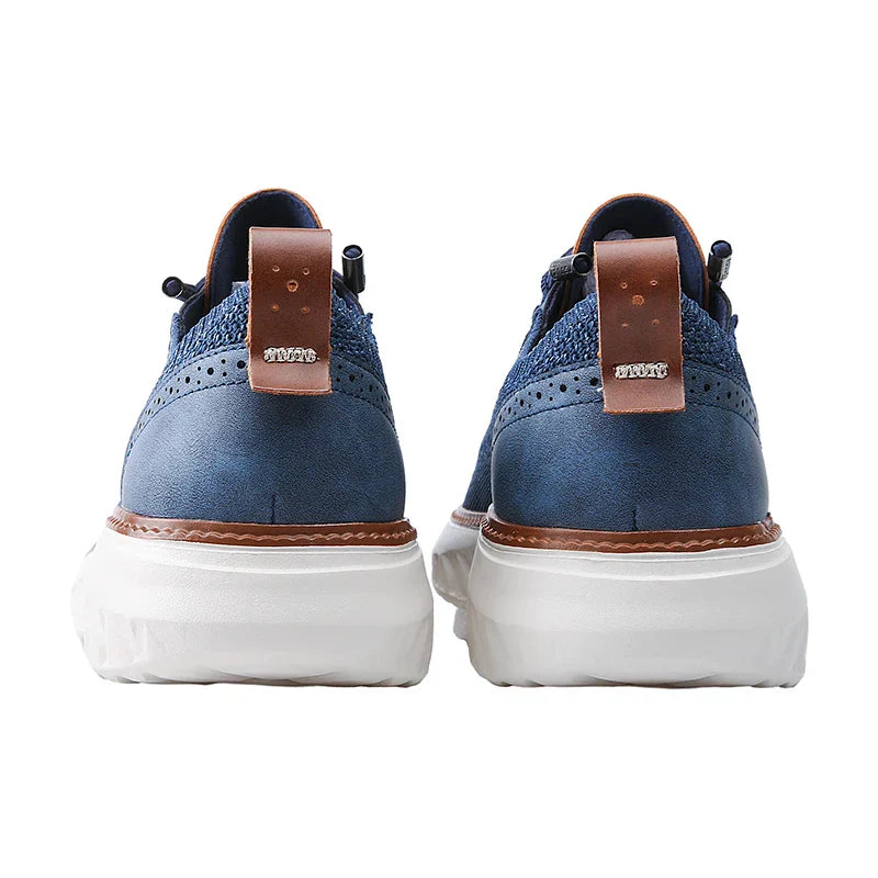 Bernard | Textured Panel Lace-Up Sneakers