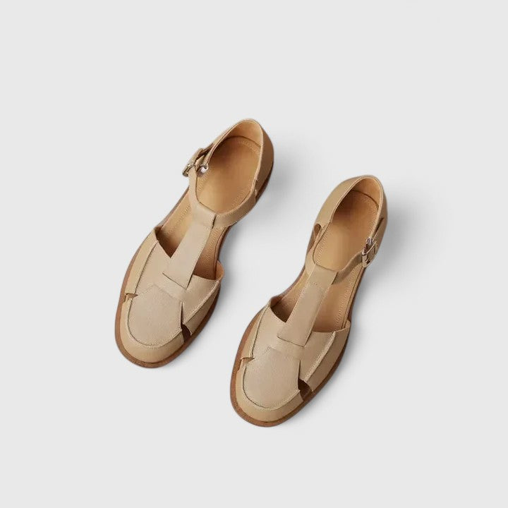 Sabella | Closed-Toe T-Strap Sandals with Buckle