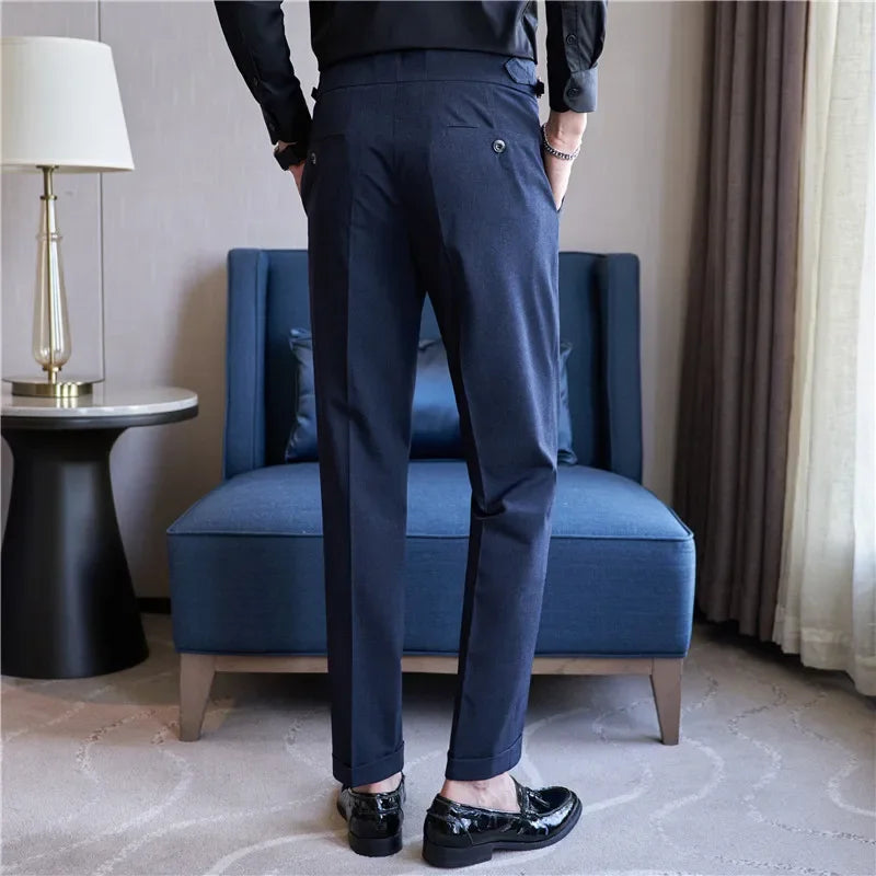 Henrik | Double Pleat High Waist Trousers