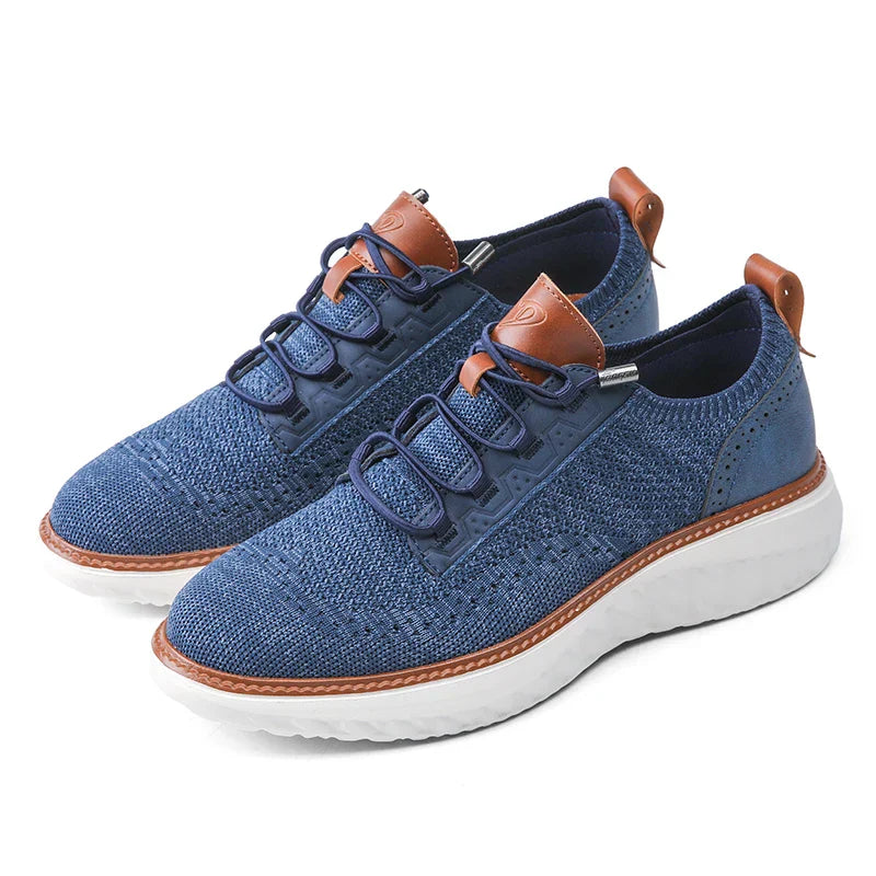 Bernard | Textured Panel Lace-Up Sneakers