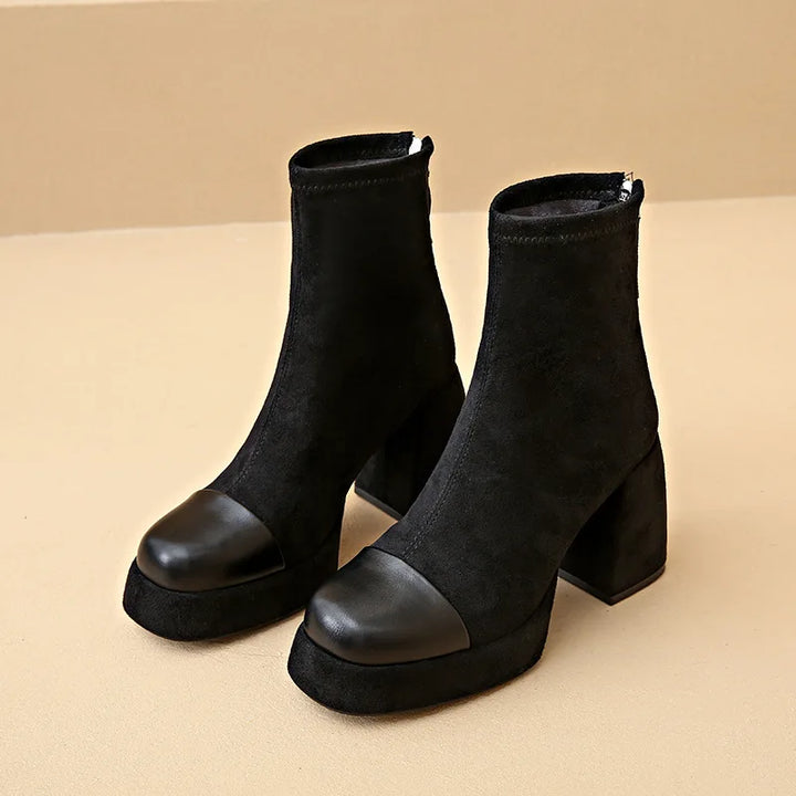 Nessa | Platform Ankle Block Heel Boots