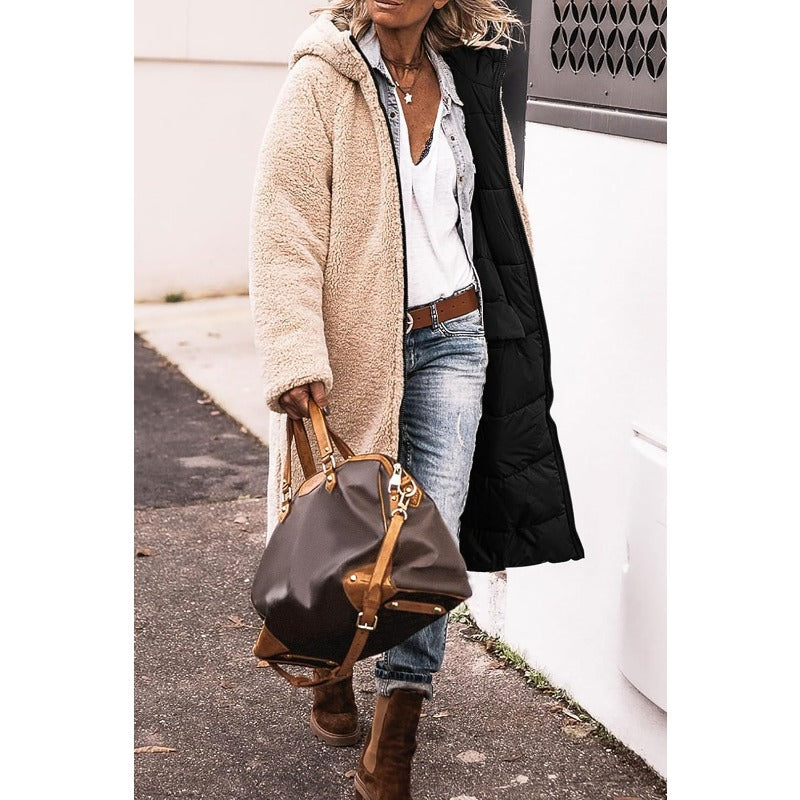 Nadine | Reversible Sherpa Lined Long Puffer Coat