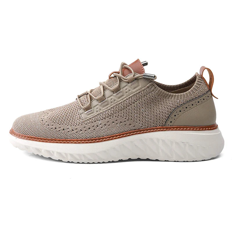 Bernard | Textured Panel Lace-Up Sneakers