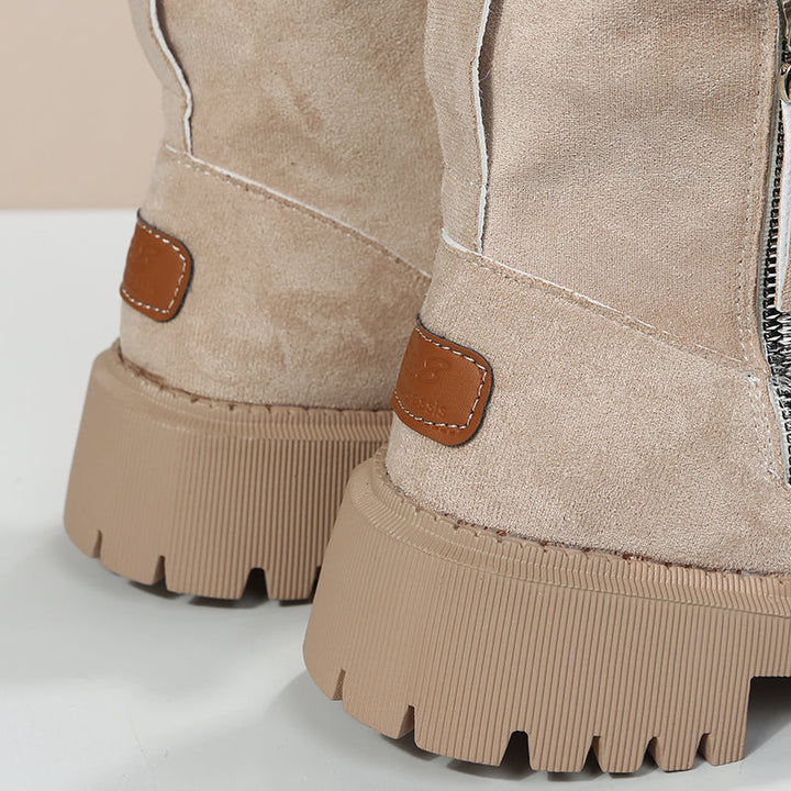 Juliana | Faux Fur Lined Ankle Boots with Zipper