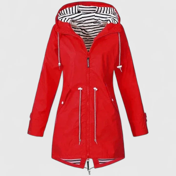 Rosana | Hooded Waterproof Outdoor Rain Jacket with Drawstring