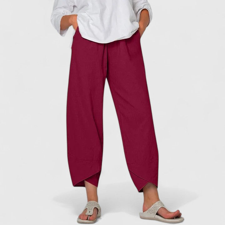 Edna | Wide Leg Cropped Capri Pants for Women