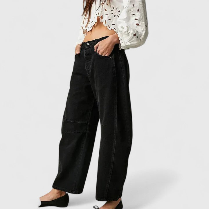 Betsy | Wide Leg Barrel Jeans with Pockets