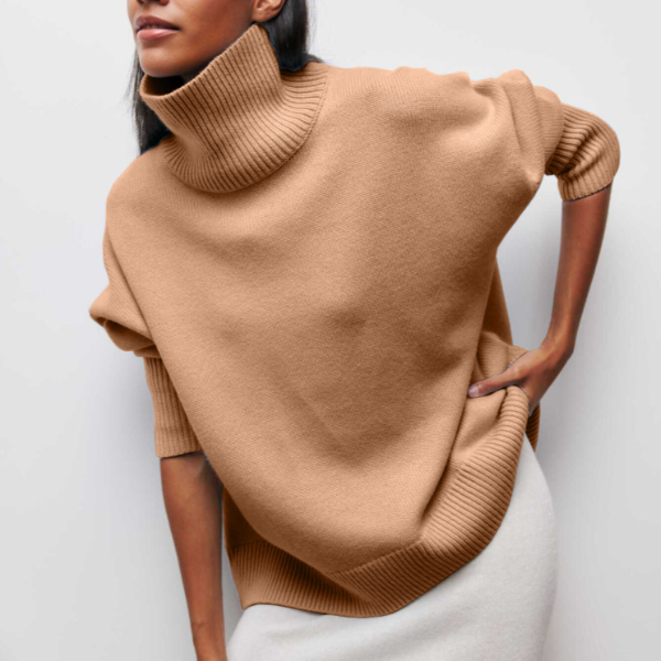 Jasmine | Chunky Knit Turtleneck Sweater Short Sleeve