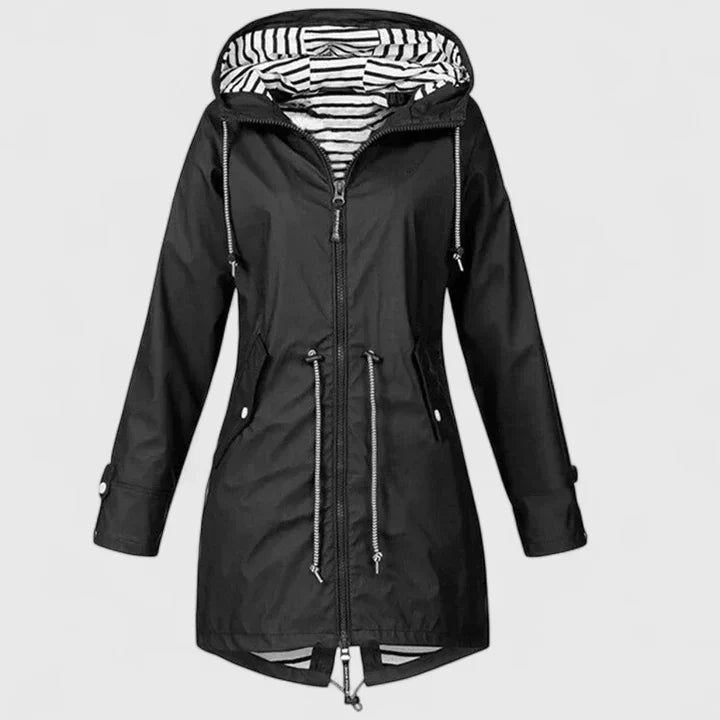 Rosana | Hooded Waterproof Outdoor Rain Jacket with Drawstring