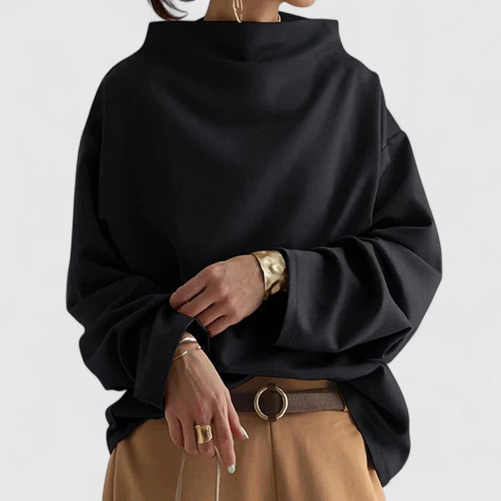 Evie | Relaxed Fit Cowl Neck Top with Long Sleeves