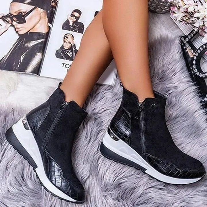 Maire | Wedge Ankle Boots with Side Zip