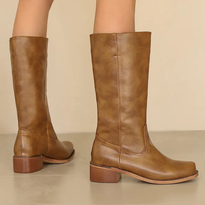 Inga | Knee High Block Heel Western Boots