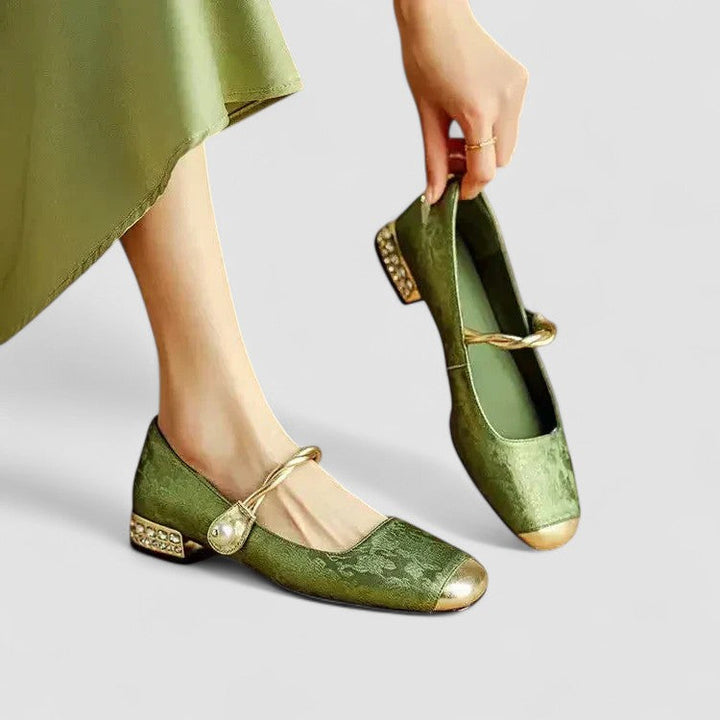 Marella | Embellished Heel Mary Jane Shoes