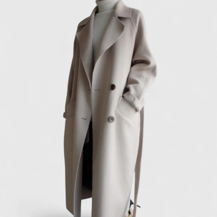 Arlene | Oversized Longline Wool Coat with Lapel