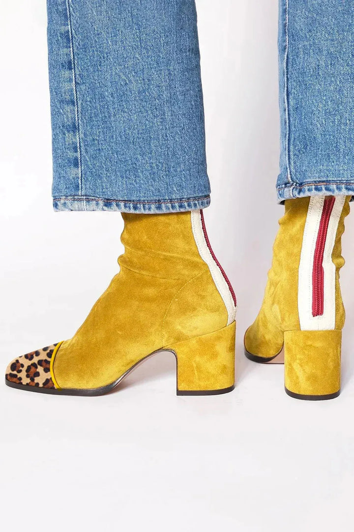 Heloise | Suede Ankle Boots with Block Heel