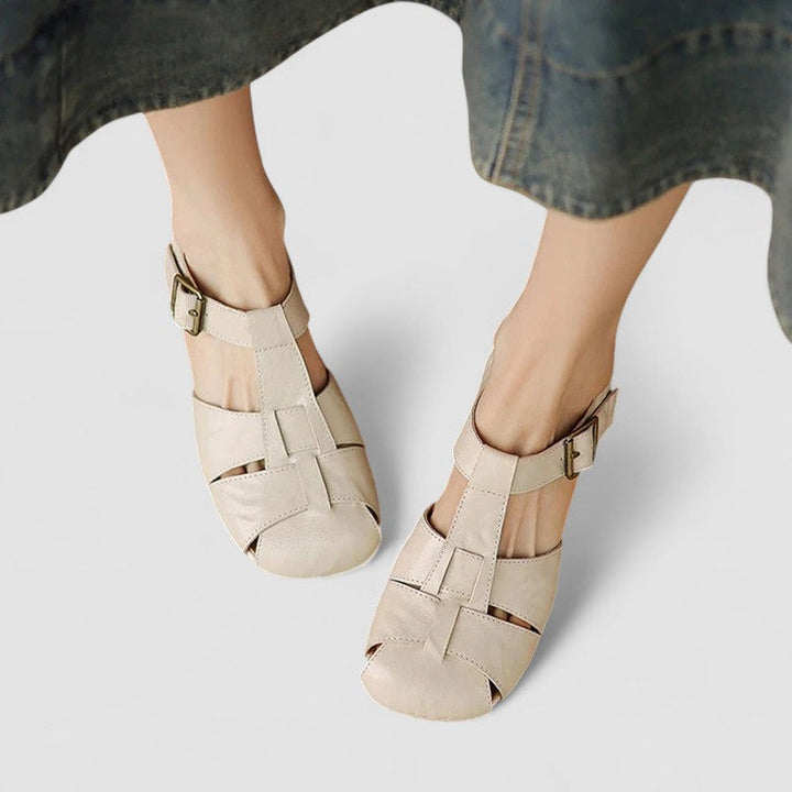 Narcissa | Closed-Toe Fisherman Sandals with Block Heel