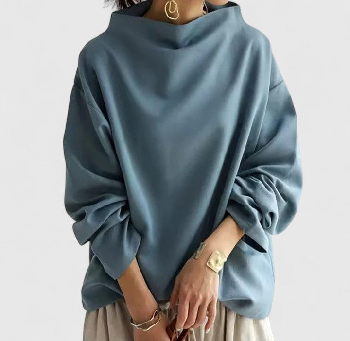 Evie | Relaxed Fit Cowl Neck Top with Long Sleeves