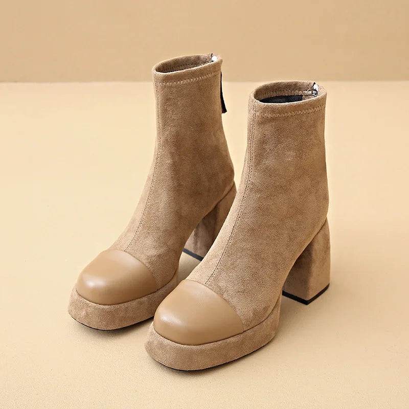 Nessa | Platform Ankle Block Heel Boots