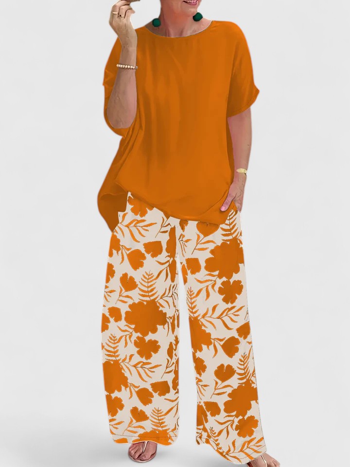 Gudrun | Floral Wide Leg Pants Set