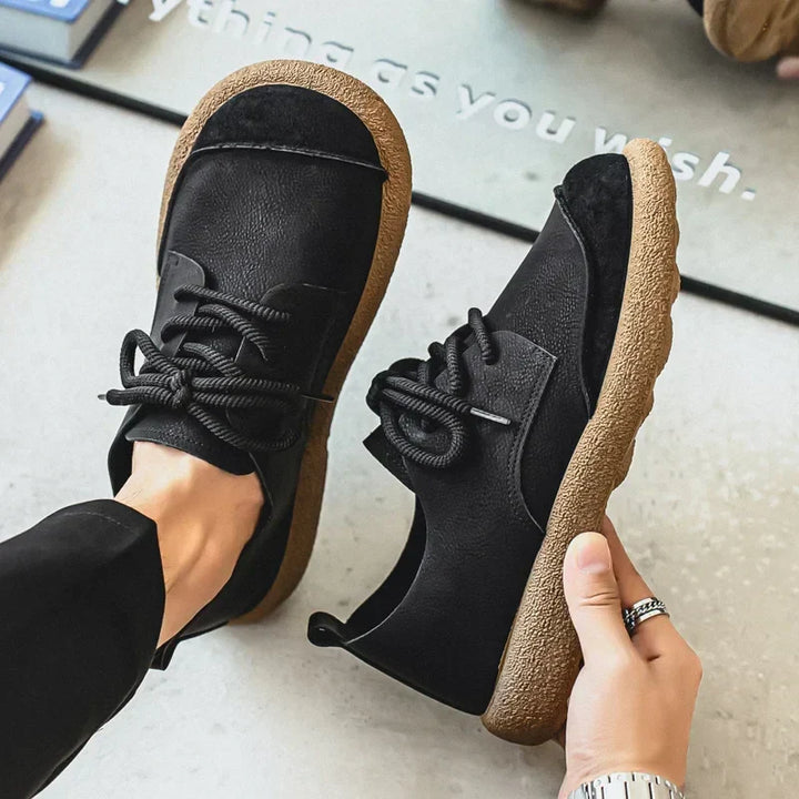 Cameron | Textured Toe Lace-Up Sneakers